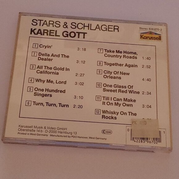 VINTAGE KAREL GOTT Stars and Schlager Country Hits CD 1982 - Picture 2 of 4